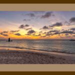 101-E21 Caribbean Beach Sunset, Aruba brown mat