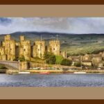 501-A08 Morning light at Conwy Castle Wales brown mat