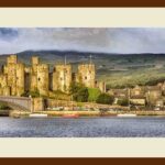 501-A08 Morning light at Conwy Castle Wales cream mat