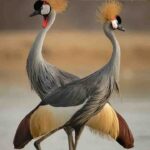 110-A24 Twin Crowned Cranes