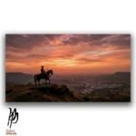 Chhatrapati Shivaji Maharaj Riding Horse Silhouette Sunset