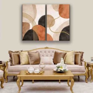 Chic Absctact Art in Beige and Black
