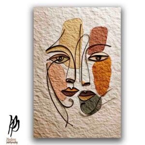 Abstract Line Art Faces
