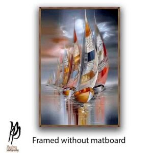 Symphony of Sails – Modern Abstract Sailboat Wall Art - Image 3