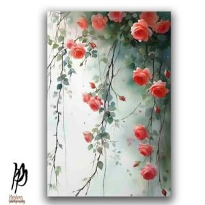 Blush Rose Cascade – Elegant Floral Wall Art