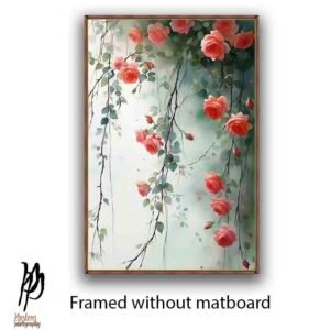 Blush Rose Cascade – Elegant Floral Wall Art - Image 3