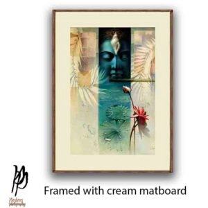 Sacred Krishna Canvas Art with Lotus - Image 4