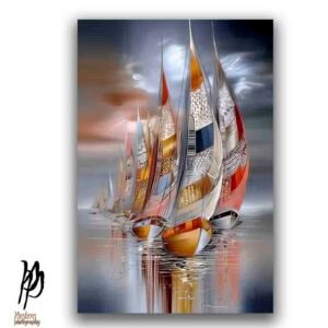 Symphony of Sails – Modern Abstract Sailboat Wall Art